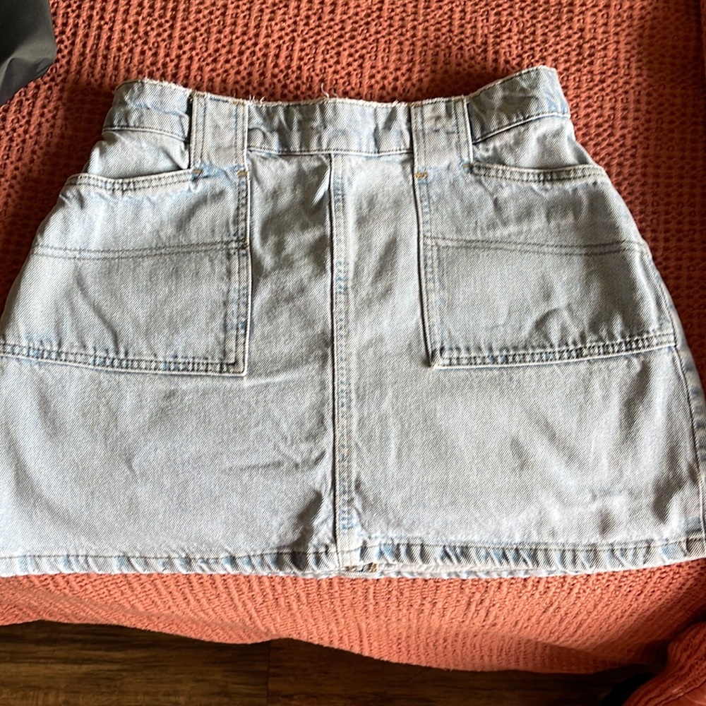 BDG JEAN ZIP SKIRT WITH POCKETS